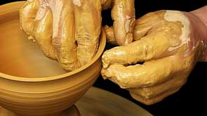 Japanese potter's hands