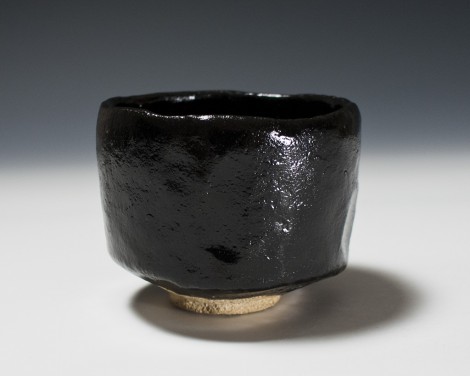 Kuro Raku Tea Ceremony Bowl by Wada Tōzan: click to enlarge