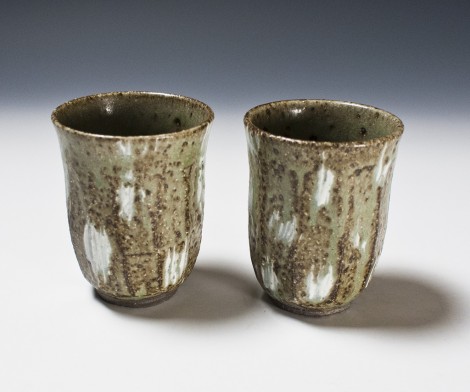 Haiyūsai Pottery Glass Set by Ikai Yūichi: click to enlarge