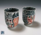 Aka-iré Green Tea Cup Set by Murata Tetsu