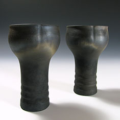 image of pottery beer glasses